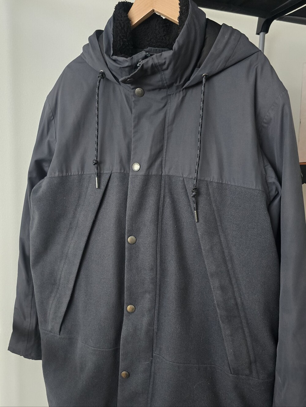 Men’s Wool Blend Hooded Down Parka Jacket